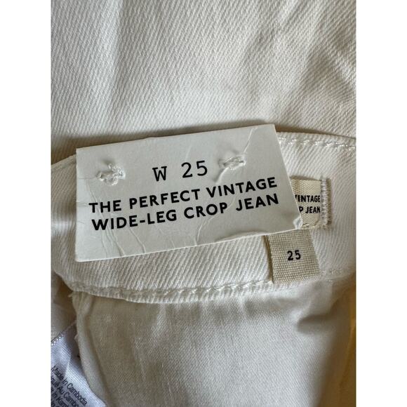 NWT Madewell Tile White The Perfect Vintage Wide Leg Crop Jeans Size 25 - Picture 10 of 11